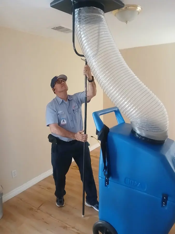 Mini Split Installation technician using HEPA equipment in Kennedale